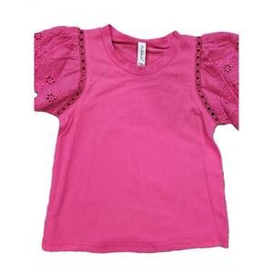 NEW ML KIDS girl's eyelet sleeve top in hot pink